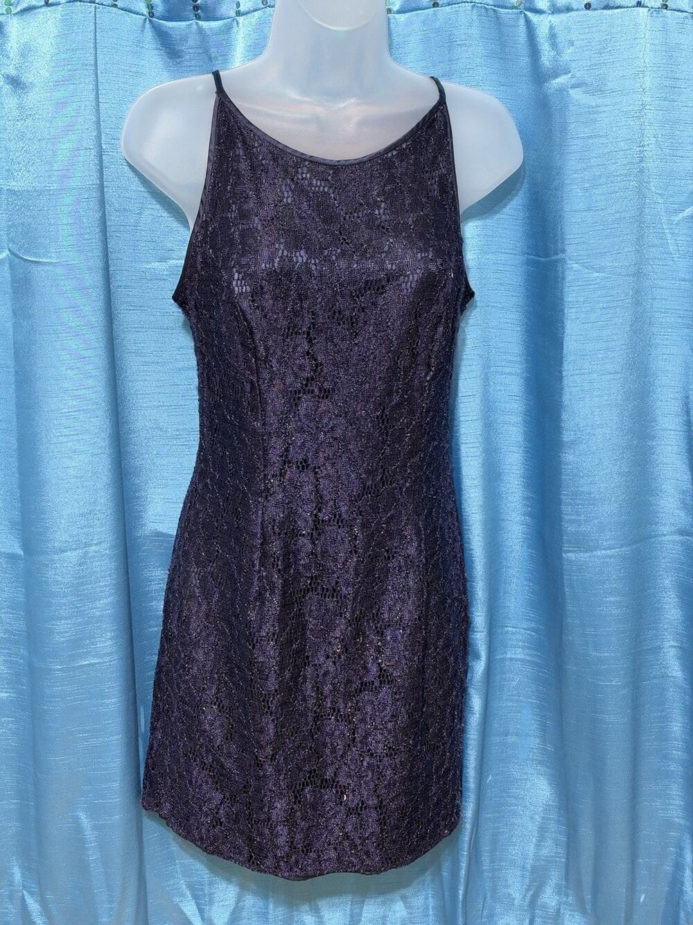 Vintage 90's Jessica McClintock Gunne Sax Navy Blue Dress Size 7/8